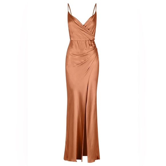 Shona Joy Dresses & Skirts - Shona Joy La Lune Cross Draped Maxi Dress - Copper